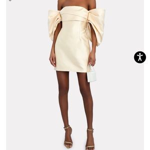 Solace London Elina Off-The-Shoulder Duchesse Satin Mini Dress